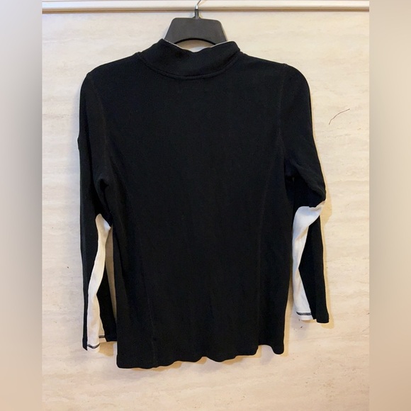 Ralph Lauren black, red, and white long-sleeve quarter-zip top. - Picture 3 of 7